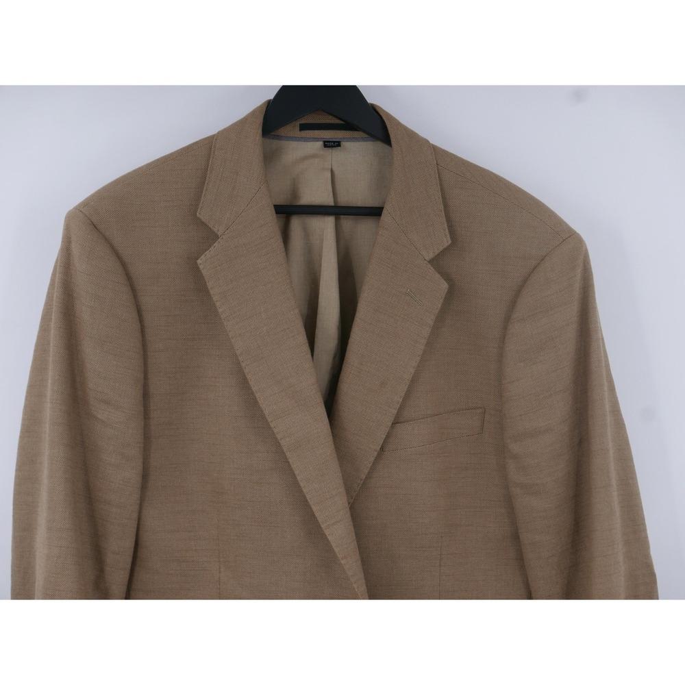 J Crew Ludlow Blazer Sport Coat Beige Cotton Linen Stretch Slim Fit Mens 46L